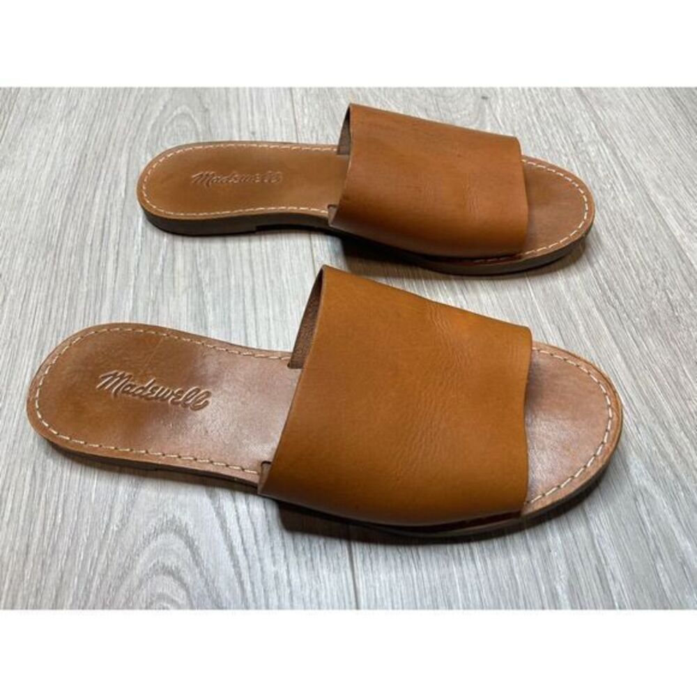 Madewell Brown Leather Slide Sandals